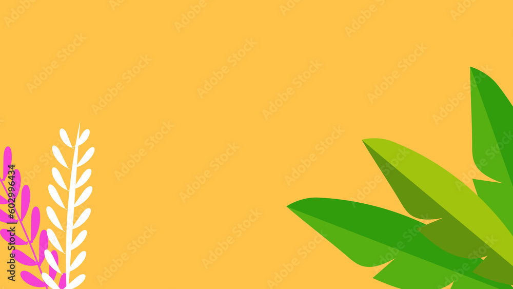 Summer Green leaves on colorful background with copy space. Summer Green leaves on colorful background with copy space.