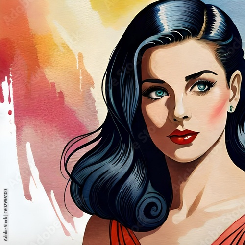 Wallpaper Mural Pinup, Closeup, 1930s Dress, Generative AI Torontodigital.ca