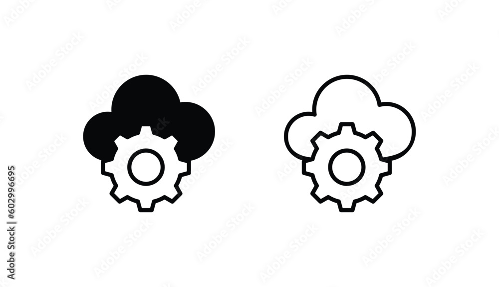 Cloud Setting icon design with white background stock illustration Cloud Setting icon design with white background stock illustration