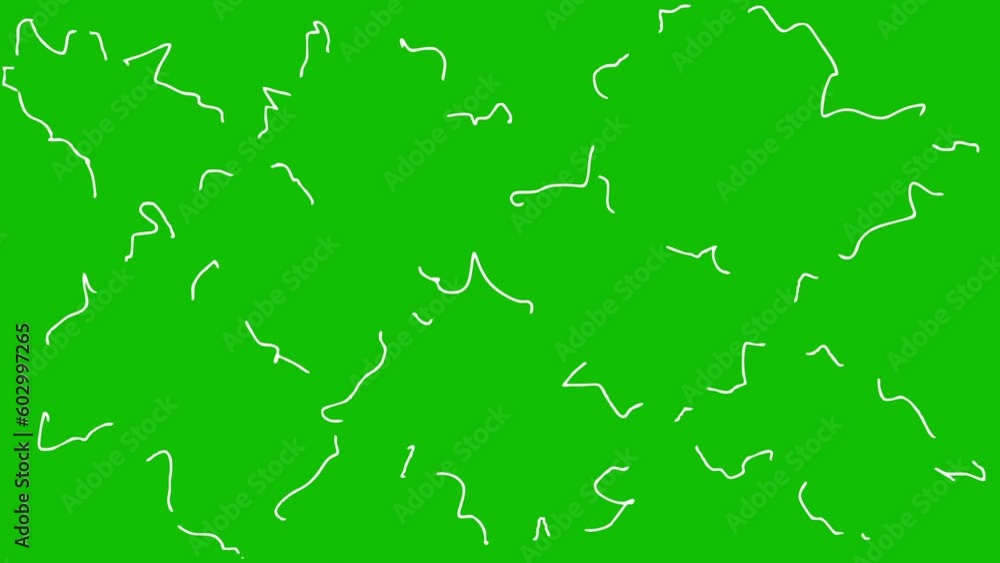 Animation of hand-drawn white energy lines with motion blur on the green screen background. Looped video. Vector illustration on green background. Animation of hand-drawn white energy lines with motion blur on the green screen background. Looped video. Vector illustration on green background.