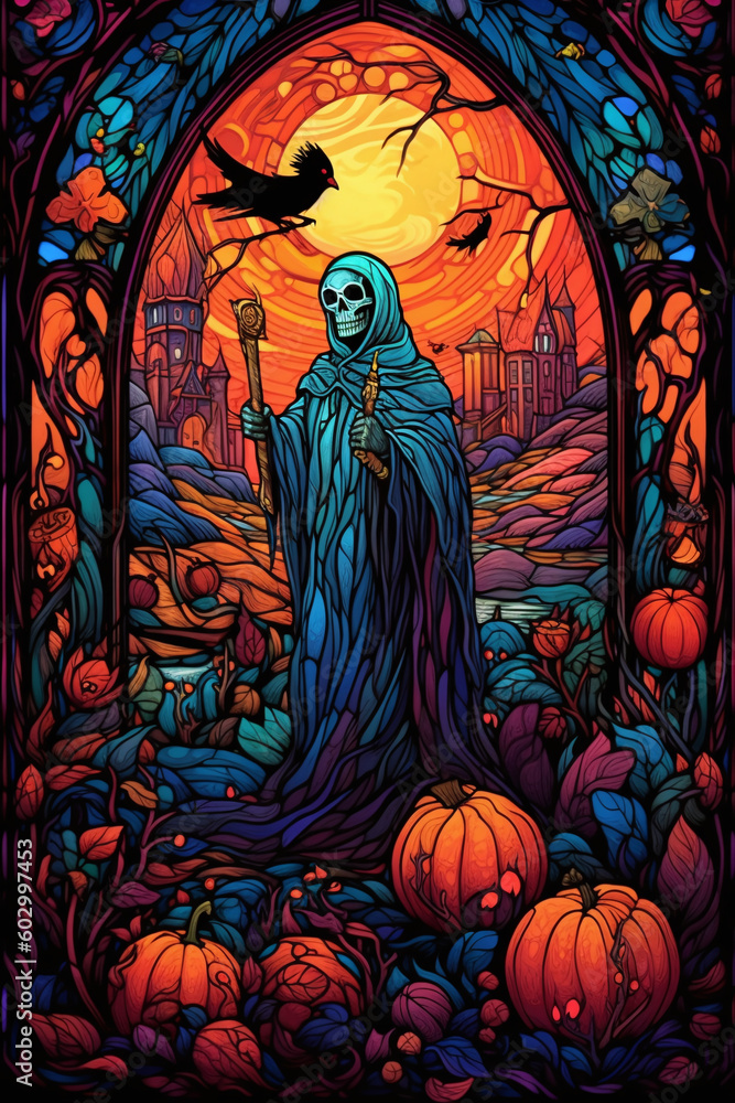 Halloween Magic Comes Alive through Stained Glass Windows