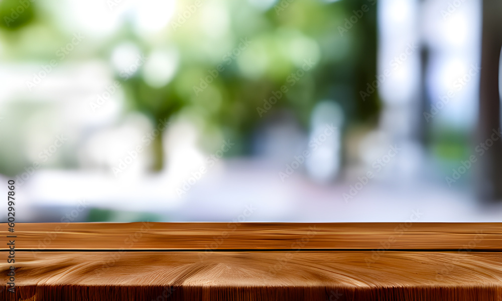 Wood table boards with unfocused background Wood table boards with unfocused background