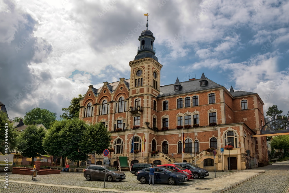 Fototapeta premium stollberg, deutschland - rathaus im stil der neorenaissance