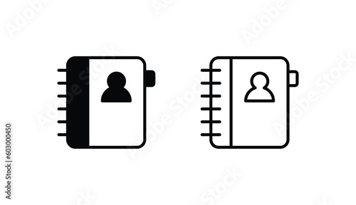 Contact Book icon design with white background stock illustration