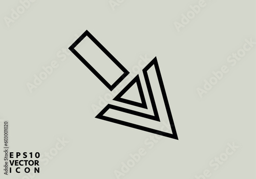 Decrease icon. Direction Sign. Navigation, Vector Down Arrows Symbol