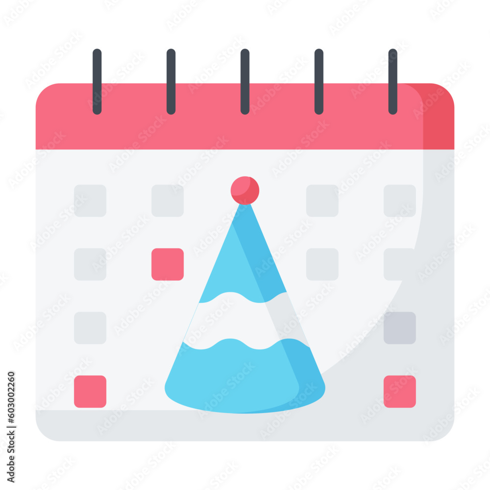 Party Calendar Flat Icon Party Calendar Flat Icon