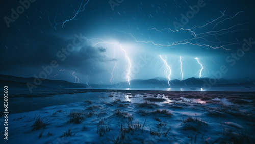 Beach Lightning : Generative AI