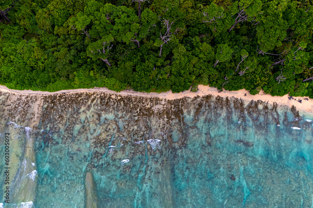 Aerial photography The two islands Ross and Smith connected by a