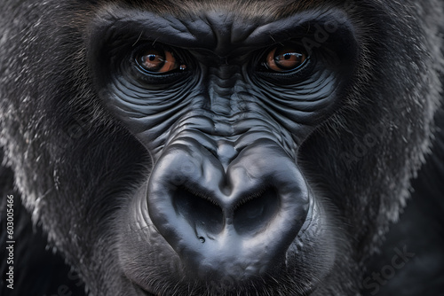 gorilla staring directly into the camera ai generated art © mihail
