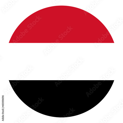 Yemen flag in circle. Flag of Yemen in circle 