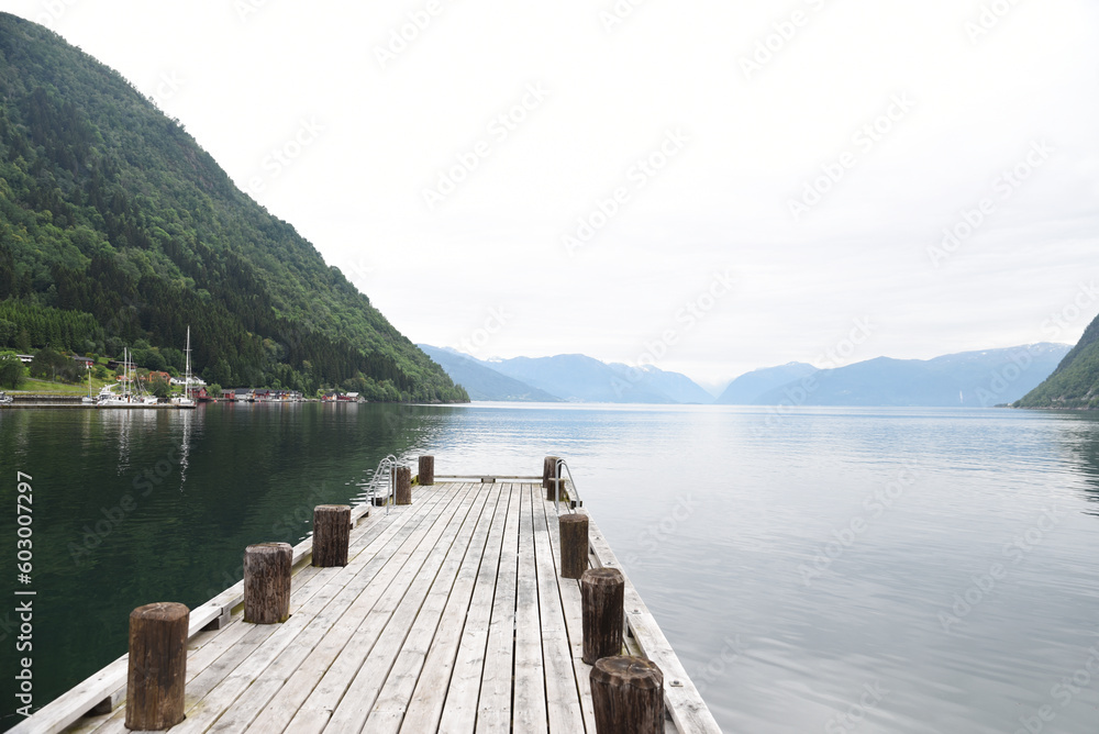 pier on a fjord in Norway