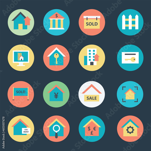 Pack of Property Flat Icons