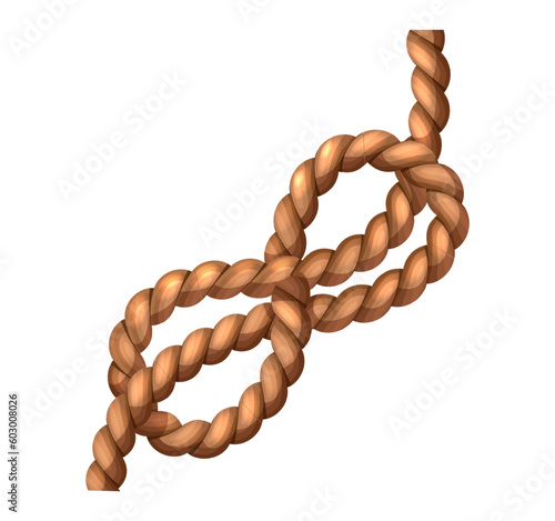 Vector cartoon style illustration. Big pirate knot rope.