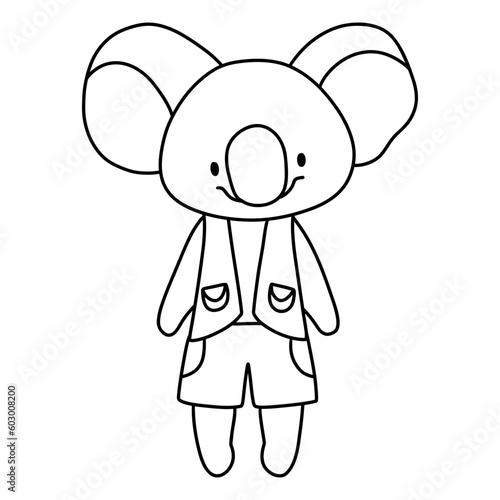 cute koala traveler and camper, Summer Camping Element, Summer Illustration
