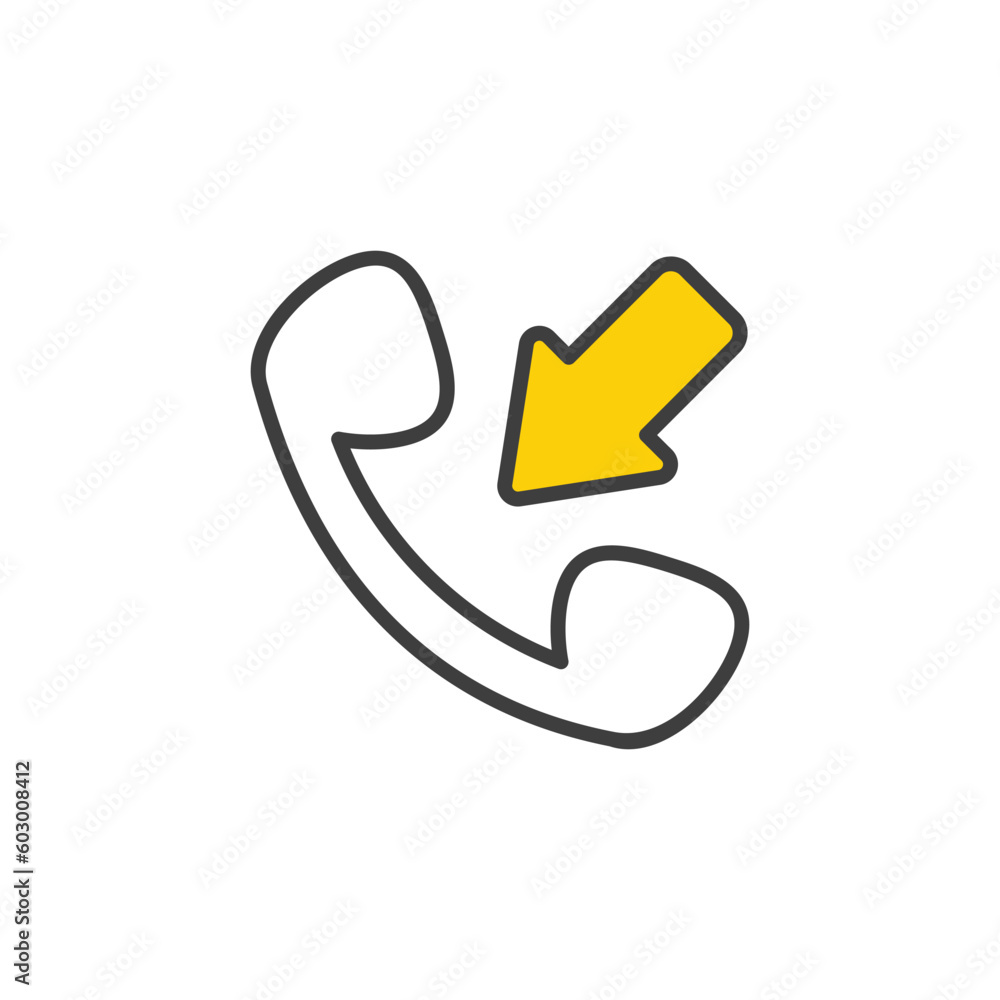 Incoming Call icon design with white background stock illustration Incoming Call icon design with white background stock illustration