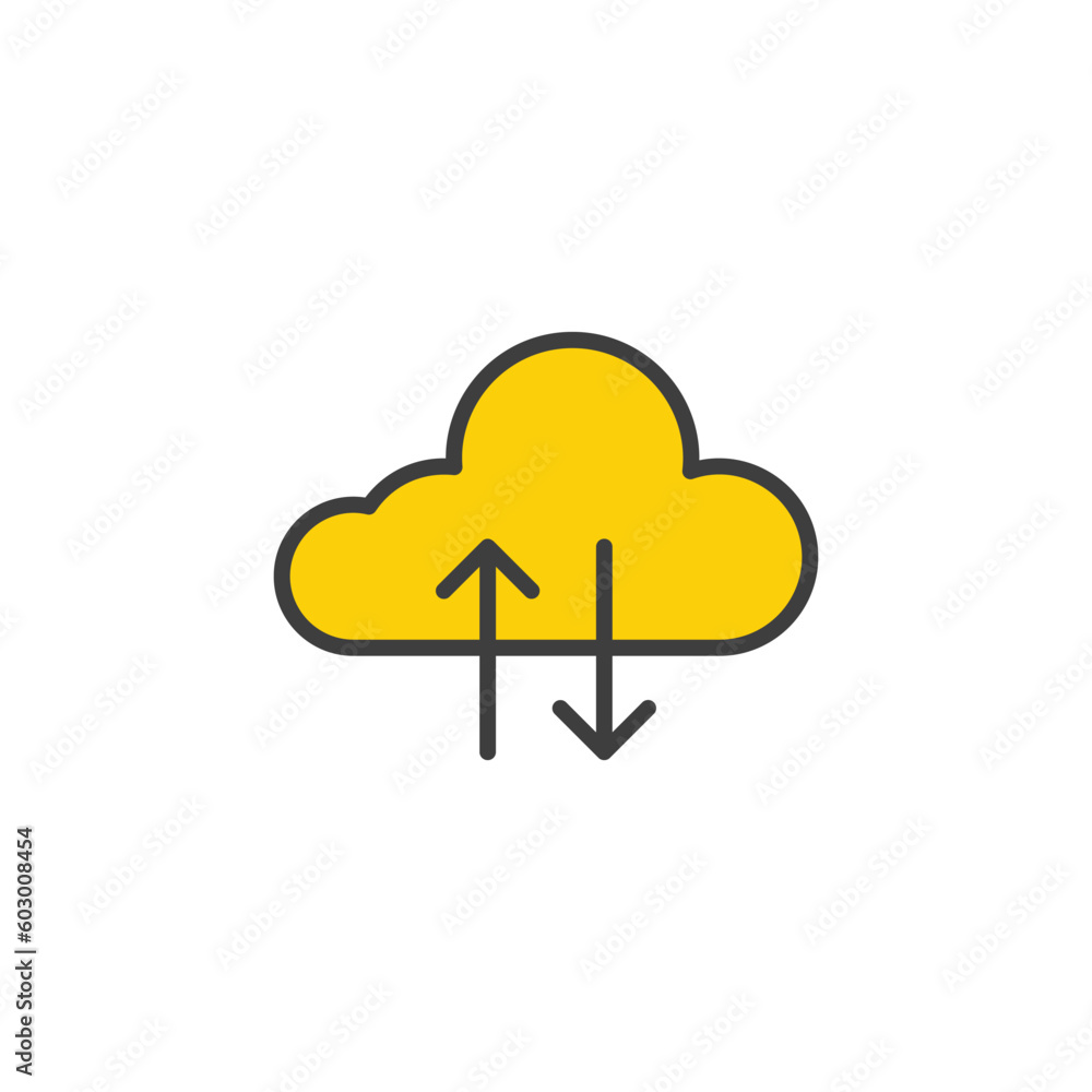 Cloud Data icon design with white background stock illustration Cloud Data icon design with white background stock illustration