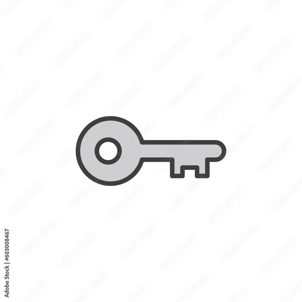 Key icon design with white background stock illustration Key icon design with white background stock illustration