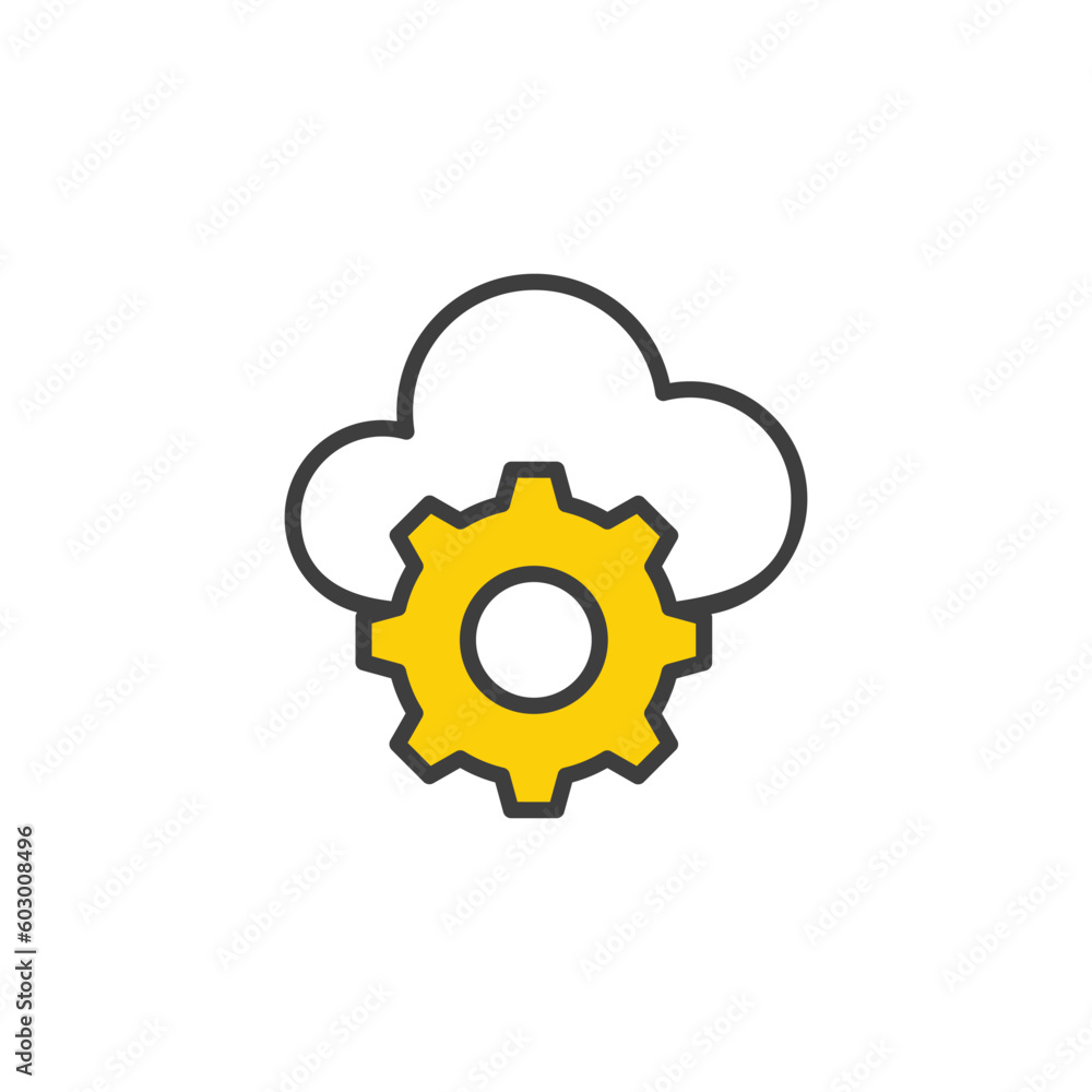 Cloud Setting icon design with white background stock illustration Cloud Setting icon design with white background stock illustration
