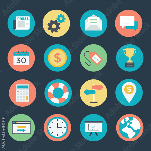 Pack of Web and SEO Flat Icons