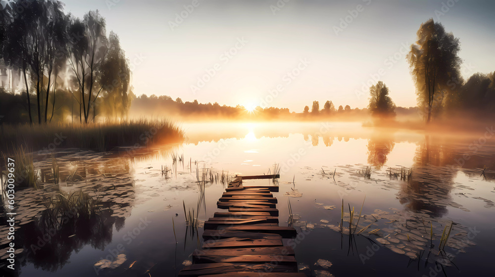 Obraz premium sunrise over the river