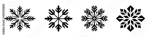 Set of vector snowflakes. Vector illustration on white background