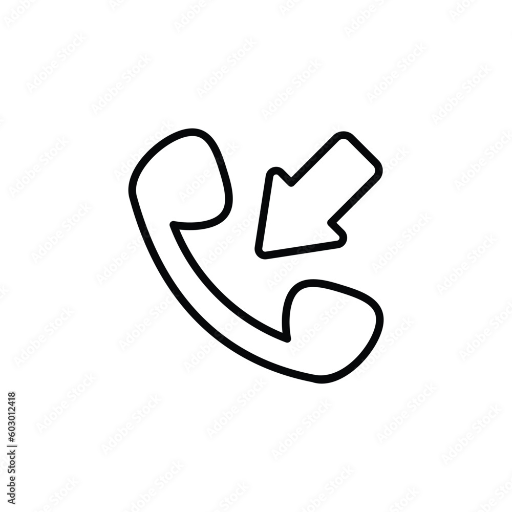 Incoming Call icon design with white background stock illustration Incoming Call icon design with white background stock illustration