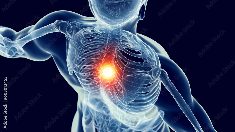 3d medical illustration of a man's thoracic spine. back pain 3d medical illustration of a man's thoracic spine. back pain