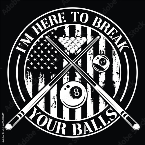 billiard t shirt design.