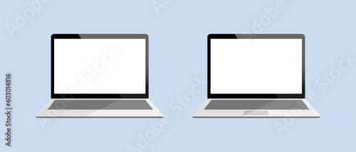 Laptop vector flat icon. Mockup laptop with shadow, vectori illustration