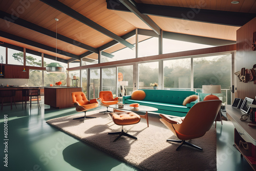 A mid-century modern home. generative AI