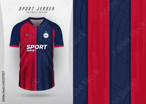 Background for sports jersey, soccer jersey, running jersey, racing jersey, four pattern, red and navy stripes