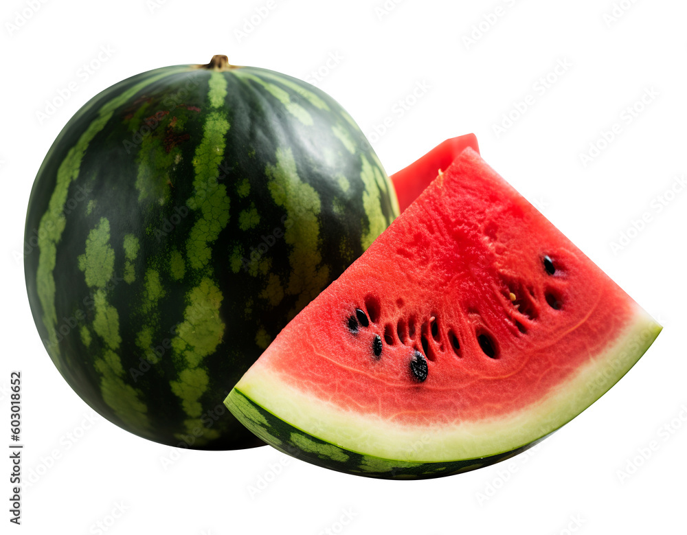 Watermelon on transparent background. Generative AI. Watermelon on transparent background. Generative AI.