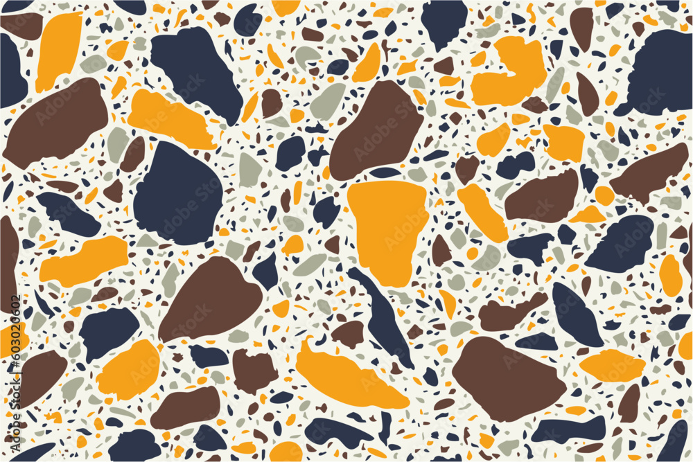 Terrazzo flooring vector seamless pattern. Texture of classic Italian ...