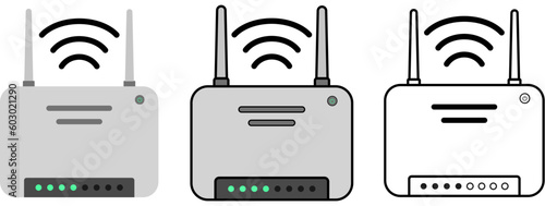 Photographie Set of router icons with and without stroke