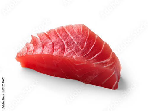 Slika na platnu Tuna sashimi isolated on white background. Raw tuna fish.