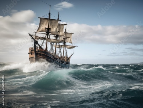 Open Sea Adventure - Old Pirate Ship - AI Generated © dasom