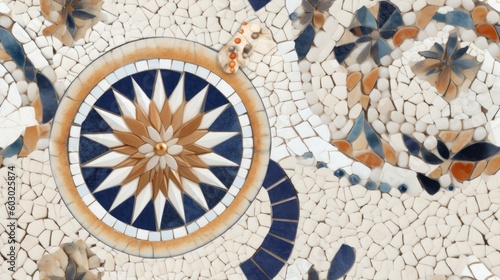 aegean stones and mosaics from Santorini island photo