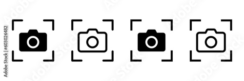 Camera scan vector icon set. Scanning camera symbol