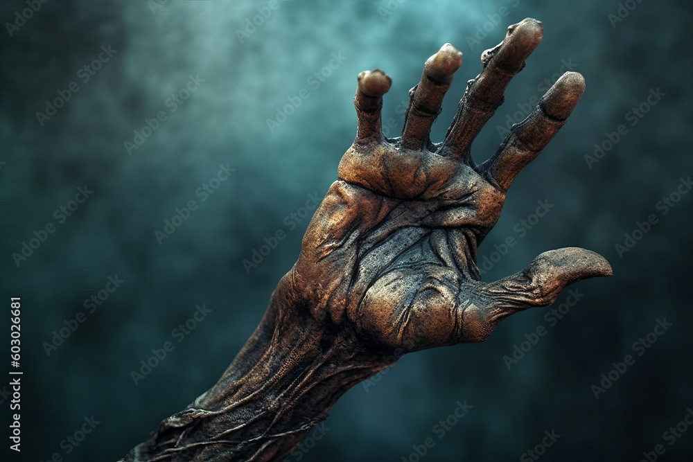 Halloween zombie monster hand. Generative ai Halloween zombie monster hand. Generative ai