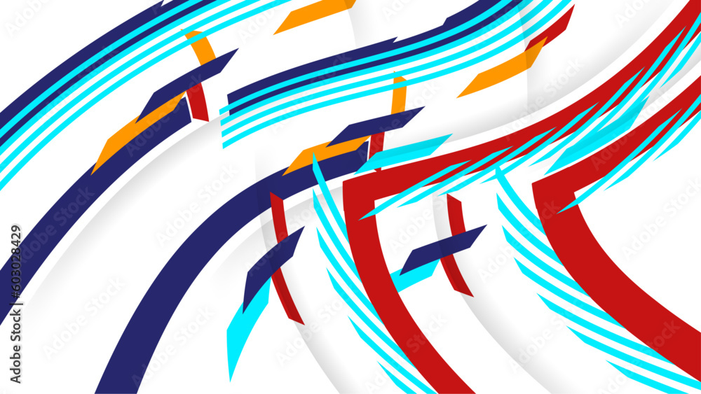 Obraz premium Modern blue red white geometric background