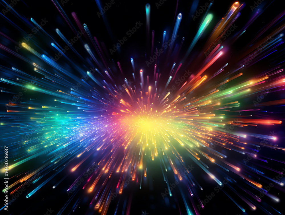 Fototapeta premium bright light colorful burst wallpaper. generative AI
