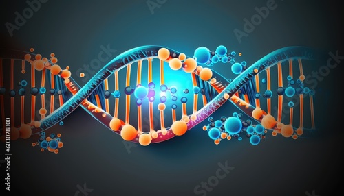 bio technology glowing DNA structure wallpaper a human life cell generative ai