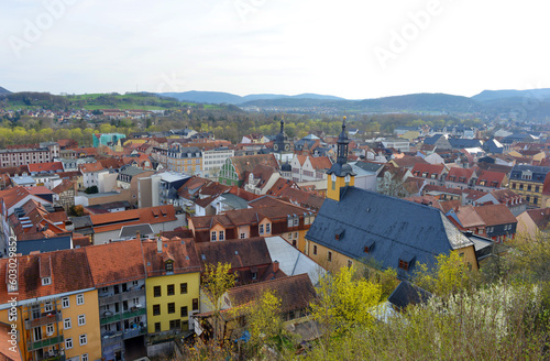 Rudolstadt in Germany aerial view over the old town