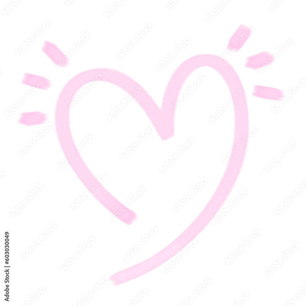 Pink heart doodle