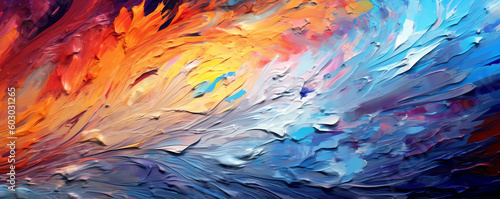 abstract colors with palette knife impressionism style. generative AI