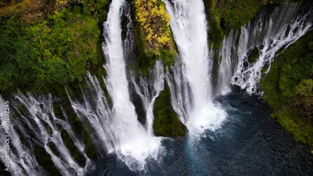 Aerial shot of Burney Falls in Northern California, USA. Aerial shot of Burney Falls in Northern California, USA.