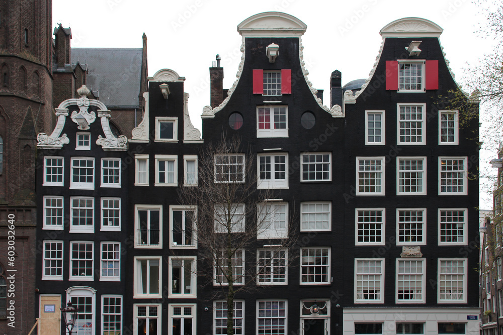 old brick houses in amsterdam (the netherlands) 