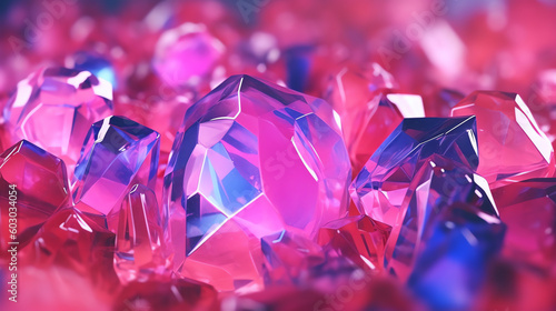 colorful and blurry pink glass fragments background. generative AI