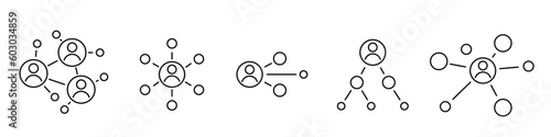 Business network icon set illustration
