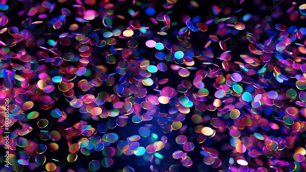 Holographic falling confetti  background